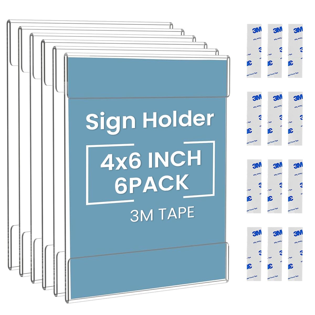 Climberty 4 x 6 inch Wall Mount Acrylic Sign Holder with Adhesive Tape, 6 Pack Poster Holder Leaflet Holder Sign Holder Wall-Mounted Transparent Sign Holder for Office, Restaurant, Store (Vertical) Climberty 4 x 6 inch Wall Mount Acrylic Sign Holder with Adhesive Tape, 6 Pack Poster Holder Leaflet Holder Sign Holder Wall-Mounted Transparent Sign Holder for Office, Restaurant, Store (Vertical)